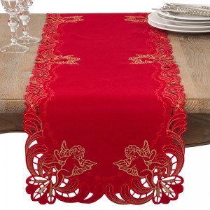 The Holiday Aisle Embroidered Angel Cherub Holiday Table Runner THDA1608